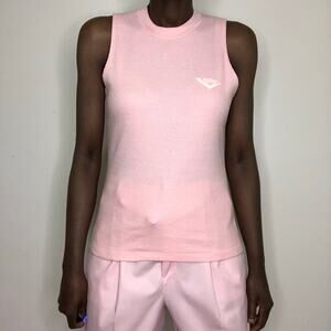 VINTAGE | PONY INTERNATIONAL 1970s 1980s Athleisure Cotton Pink Muscle Tee Large